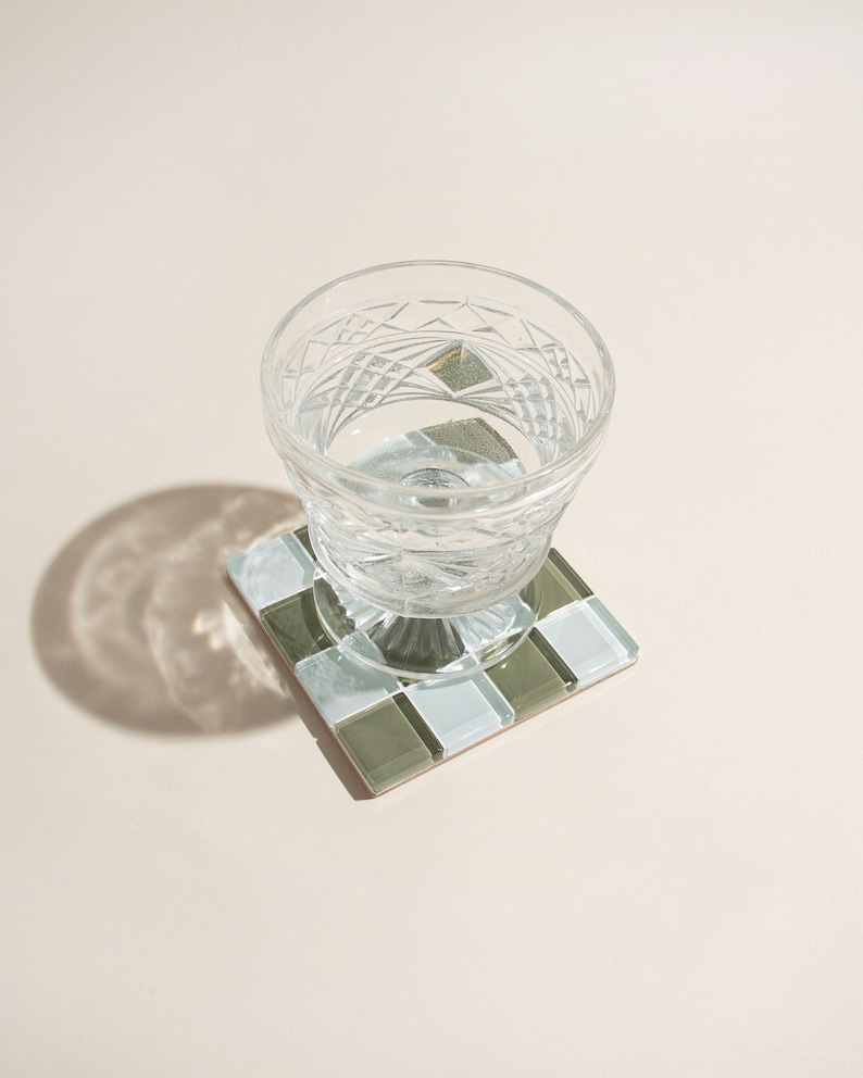 Checkered Drink Coaster Set - Thumbnail 5
