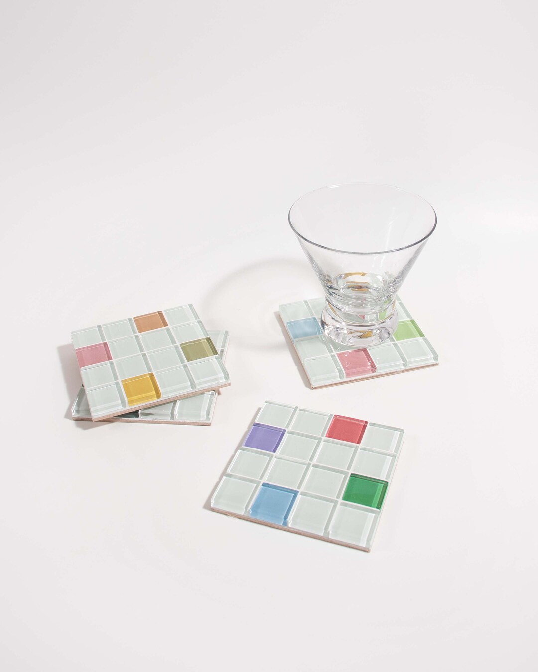 Glass Tile Coaster Handmade Drink Coaster Square Coaster Etsy