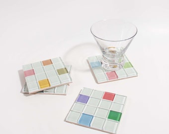 Glass Tile Coaster | Handmade Drink Coaster | Square Coaster | Housewarming Gift | Gift for Her | Christmas Gifts | Thanksgiving Gifts