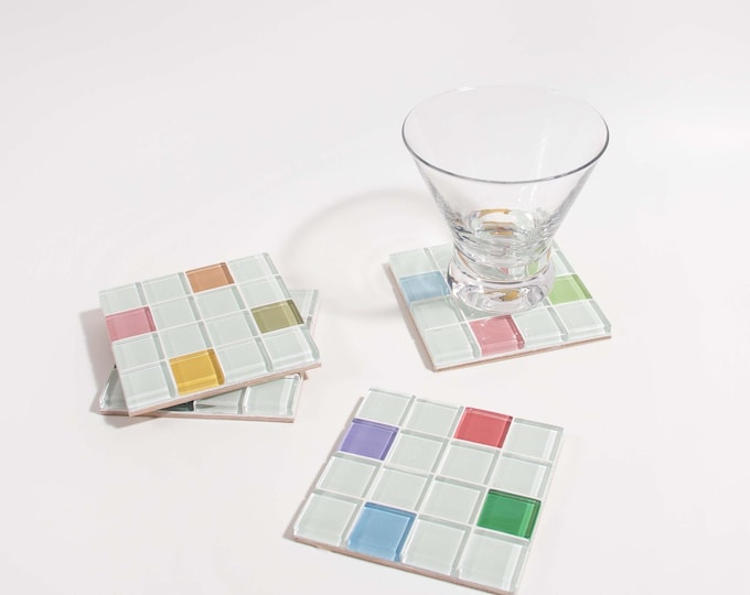 Glass Tile Coaster | Handmade Drink Coaster | Square Coaster | Housewarming Gift | Gift for Her | Christmas Gifts | Thanksgiving Gifts