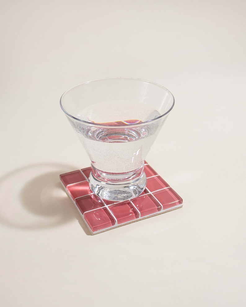 Glass Tile Coaster Handmade Drink Coaster Square Coaster Housewarming Gift Gift for Her Gift for Him Birthday Gifts 4 image 4