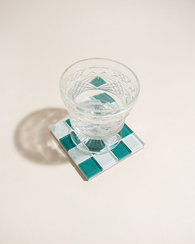 Checkered Drink Coaster Set
