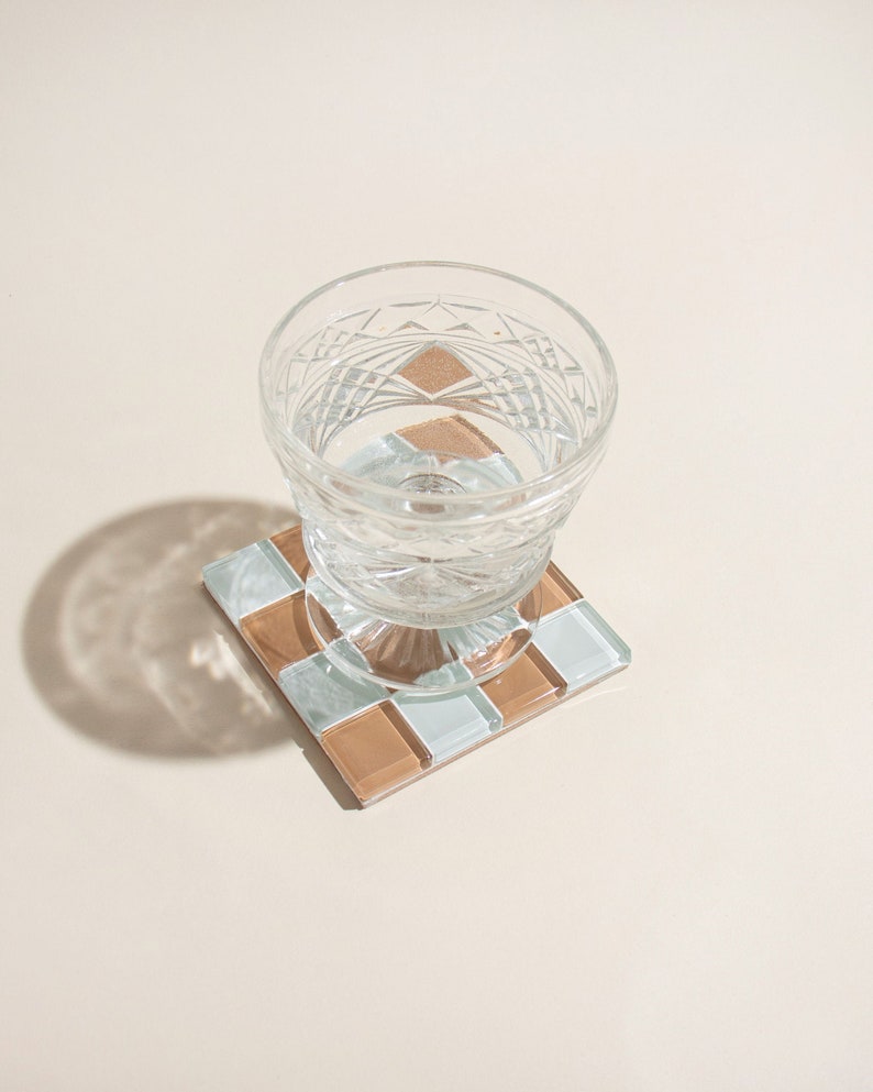Checkered Drink Coaster Set - Thumbnail 3