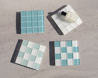 Glass Tile Coaster | Handmade Drink Coaster | Modern Square Coaster | Housewarming Gift | Gift for Her | Gift for Him | Valentine Gift 5