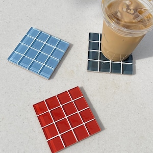 Glass Tile Coaster | Handmade Drink Coaster | Square Coaster | Housewarming Gift | Gift for Her | Gift for Him | Birthday Gifts
