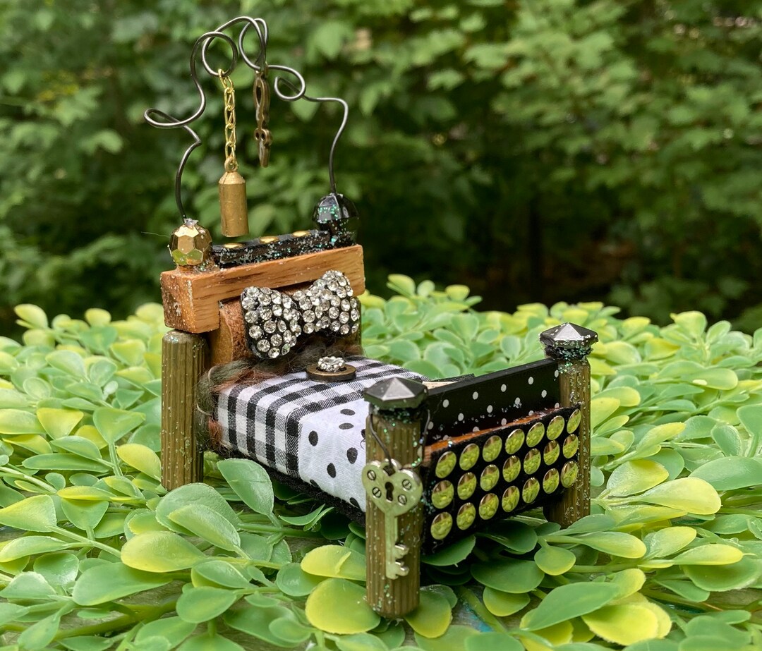 Handmade Fairy Bed Miniature Fairy Bed Fairy Bed Fairy Etsy