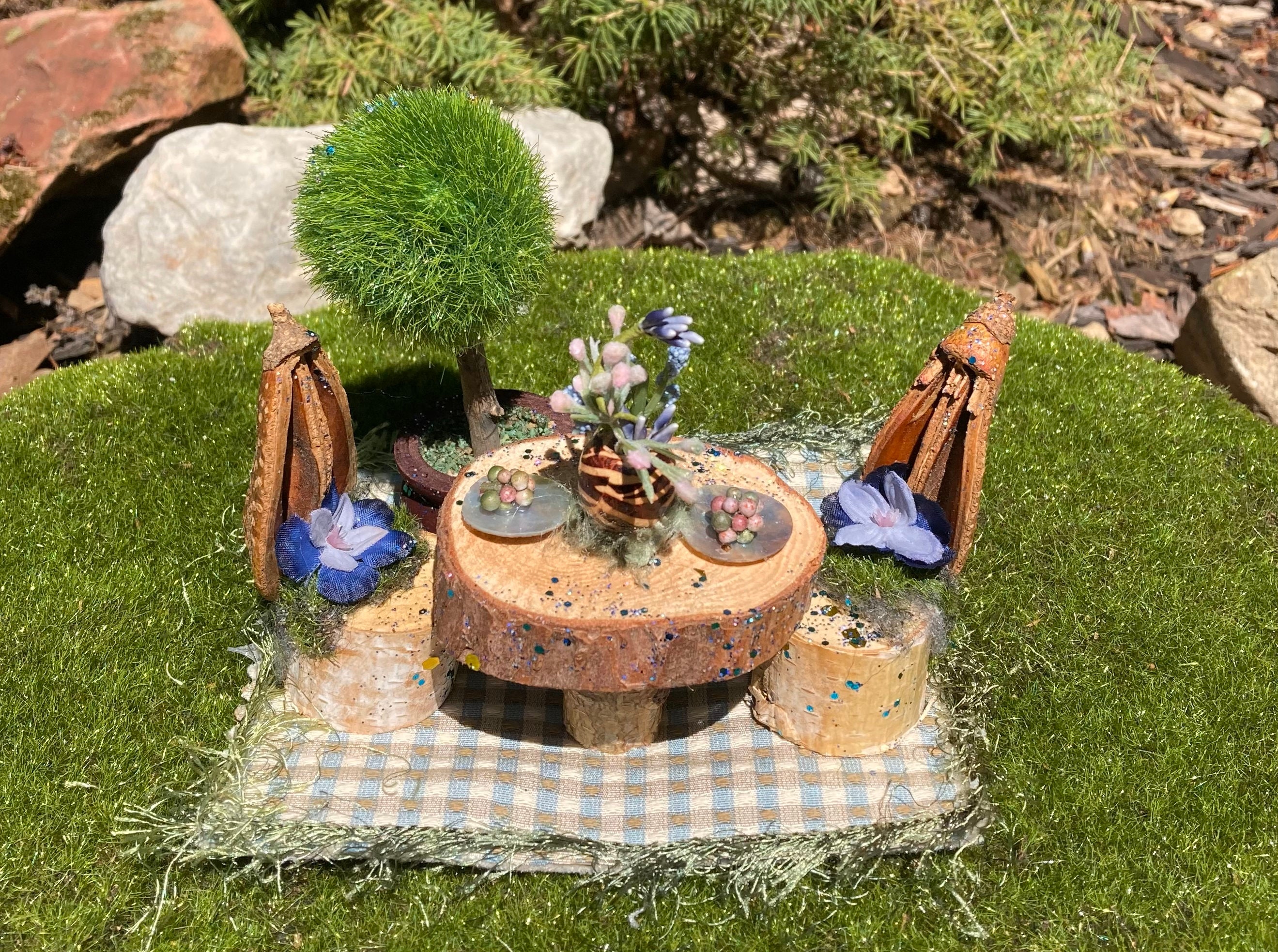 Fairy Kitchen Set, Fairy Garden Furniture, Fairy Table, Fairy