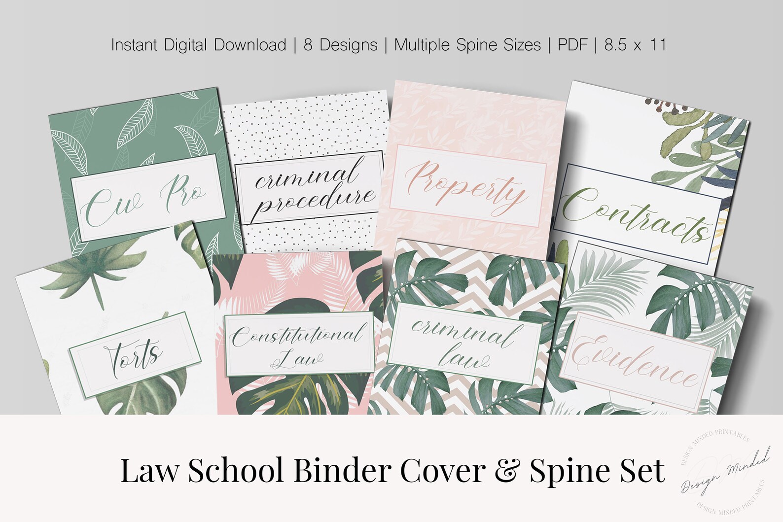 Law School Binder Covers & Spines Bundle Instant Digital Etsy