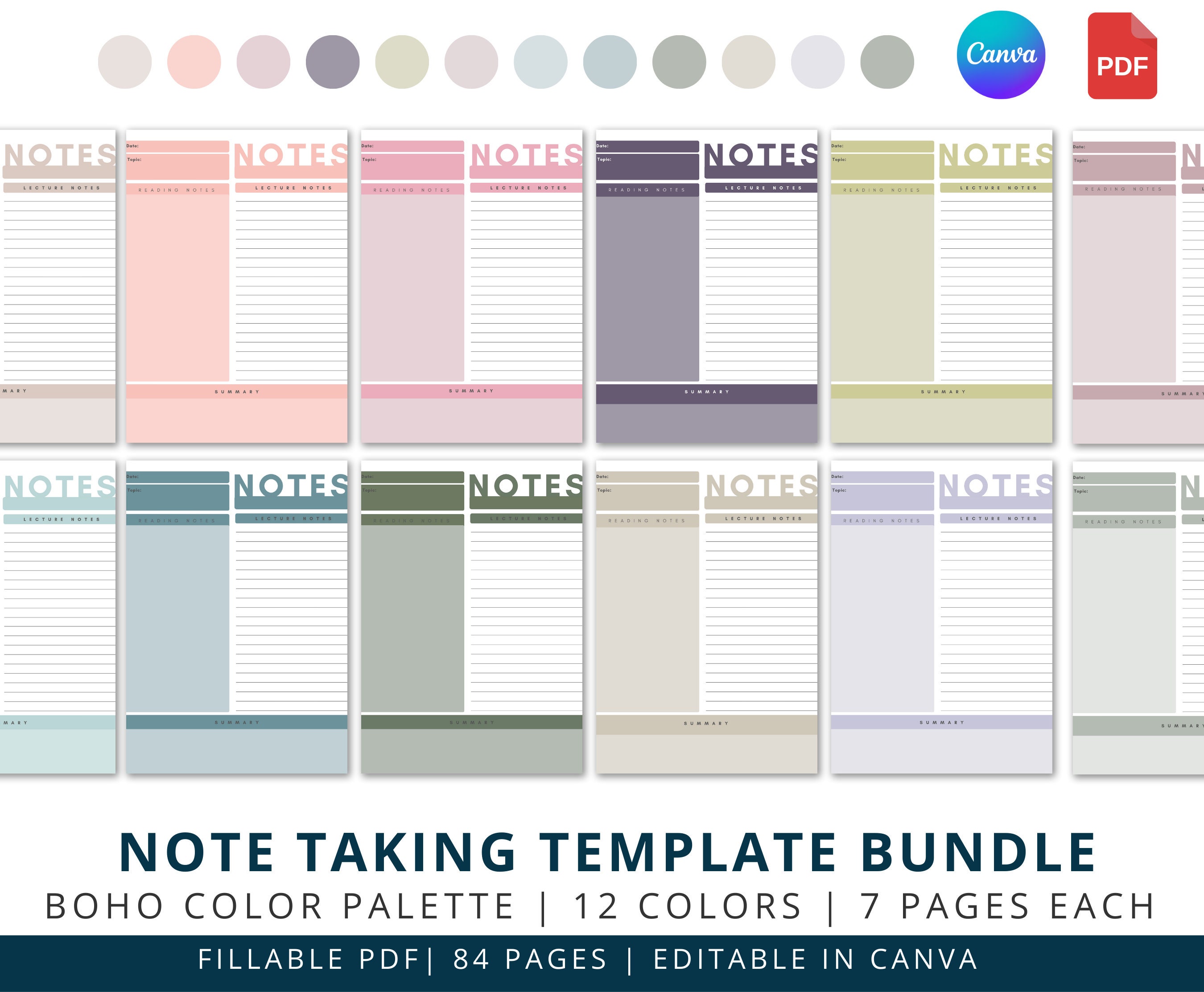 Legal Note Taking Law School Note Taking Template Bundle | Fillable Cornell Notes (PDF ...
