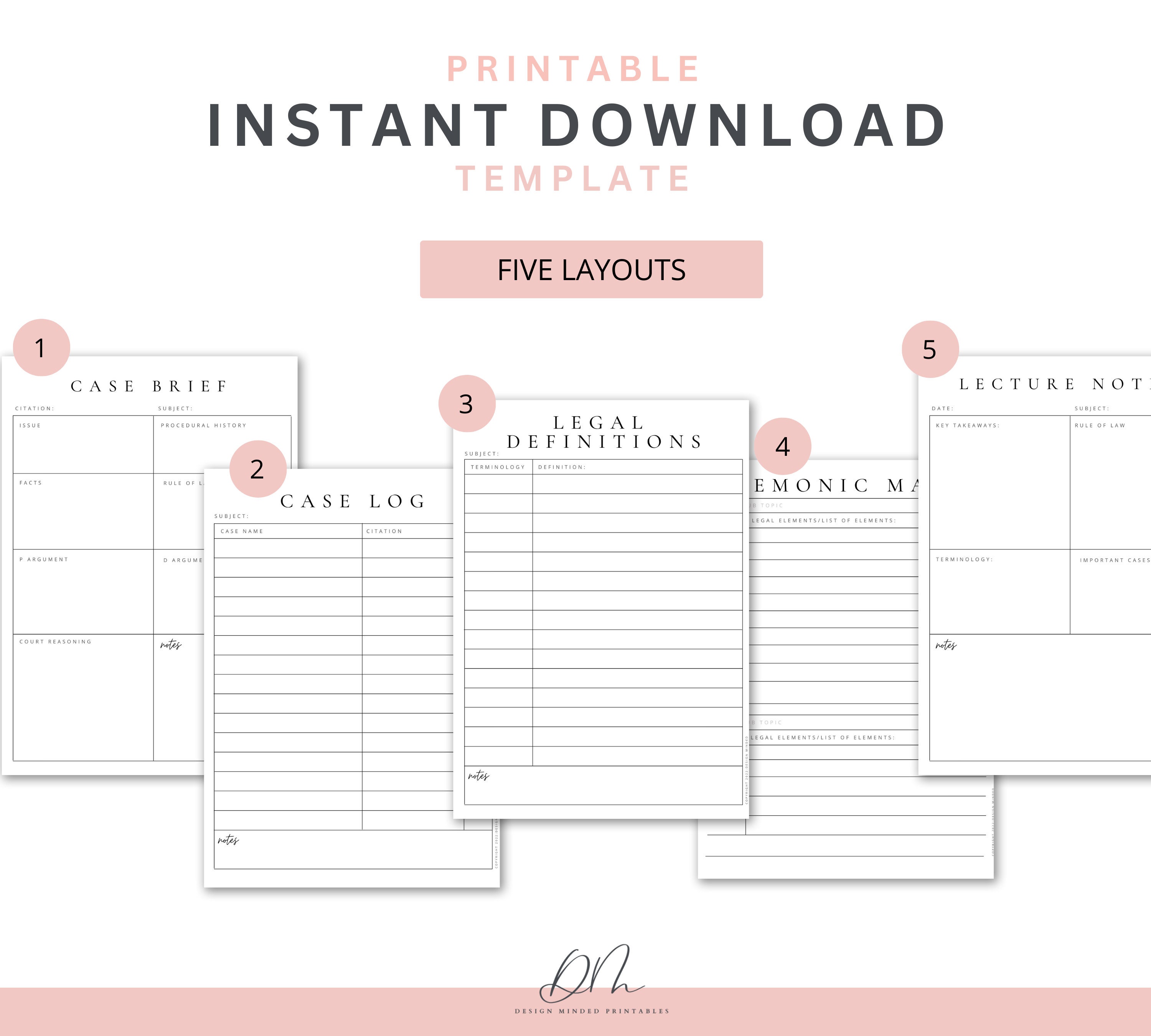 Law School Basics Bundle Case Brief Template Printable - Etsy