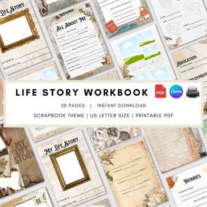 Life Story Printable Workbook | Perfect for Alzheimers Caregiving | Instant Download | Dementia Activity | Digital Scrapbook