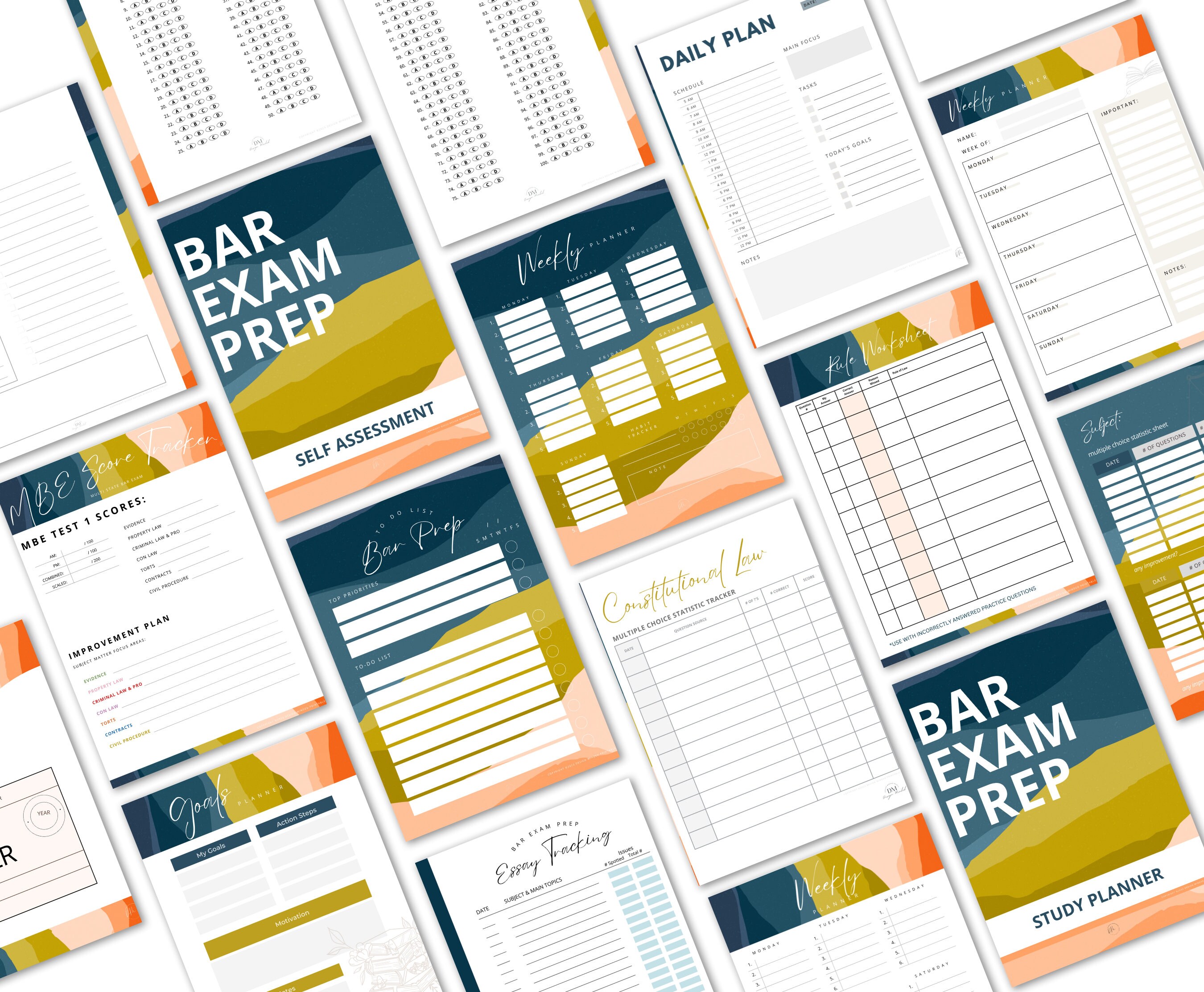 Bar Exam Prep MBE Bundle | Fillable Law Study Planner (digital Download ...