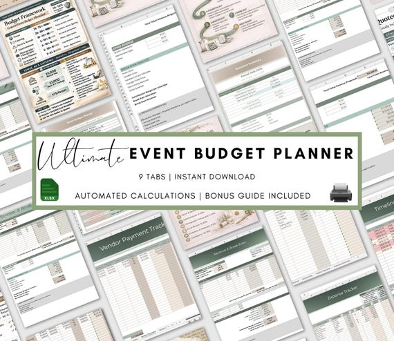 Event Budget Planner Spreadsheet | Break-Even Calculator, Vendor Tracker (Excel Download)
