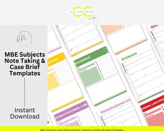 MBE Bar Exam Case Vorlage | Ausfüllbares PDF mit Farbcode