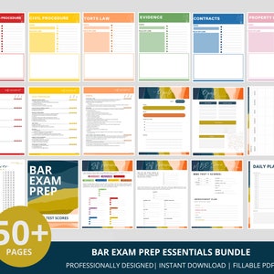 Bar Exam Prep MBE Bundle | Fillable Law Study Planner (digital Download ...