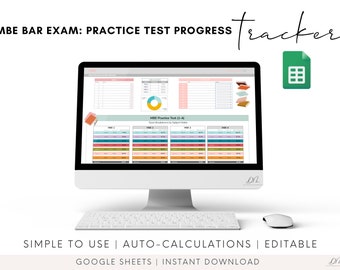 MBE Bar Exam Prep: Progress Tracker | Google Sheets Grade Tracker | MBE Subject Breakdown | Law School Grading