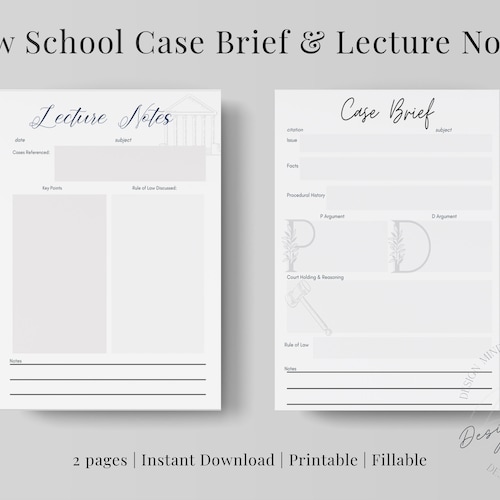 Law School Case Brief Template INSTANT DOWNLOAD Etsy