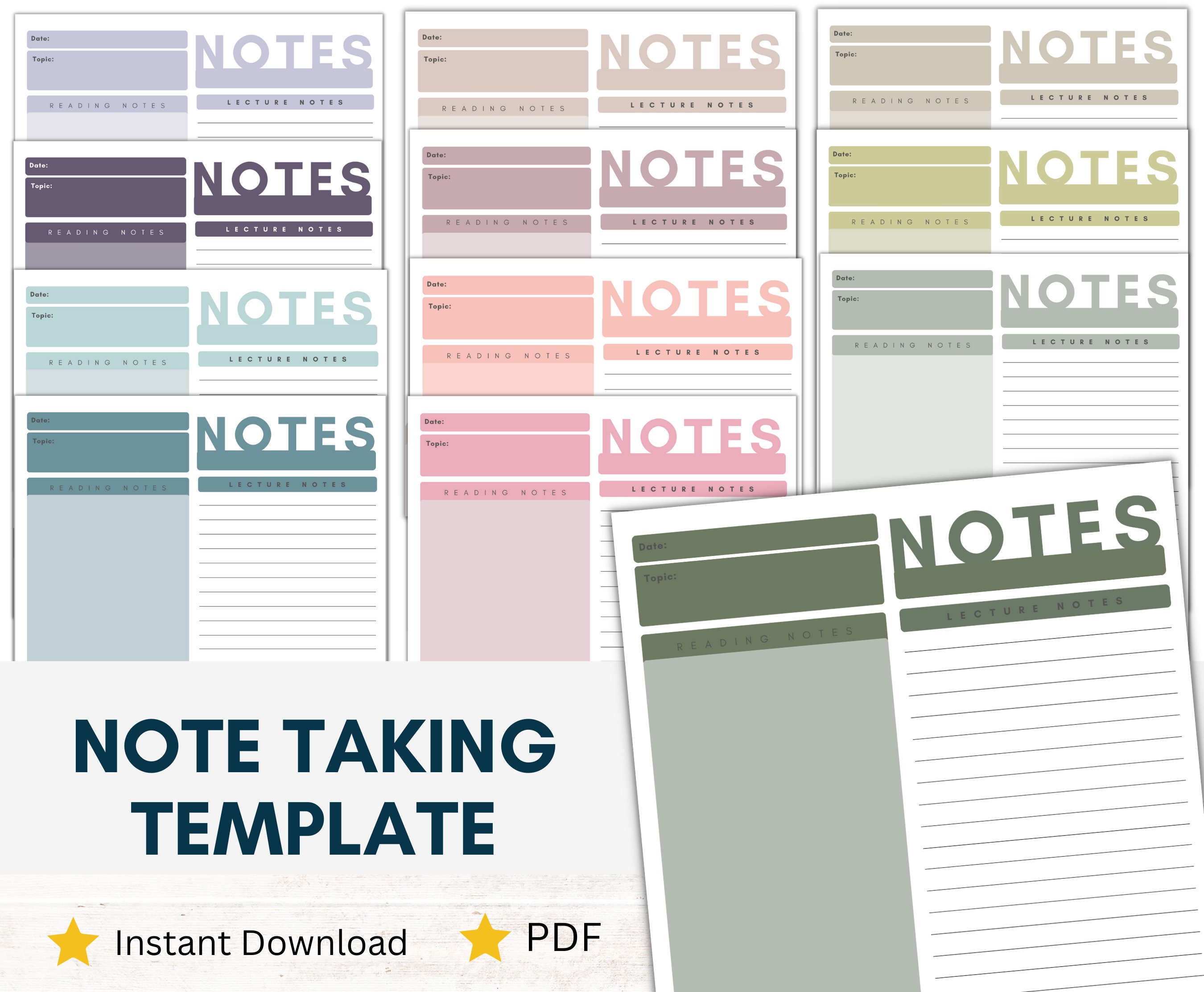 Legal Note Taking Law School Note Taking Template Bundle | Fillable Cornell Notes (PDF ...