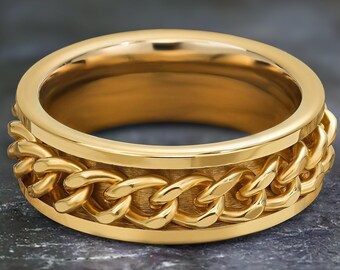 Gold Fidget Spinner Ring - Etsy