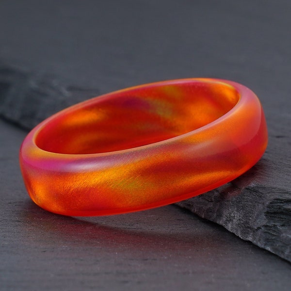 Feueropalring, schillernder Ring, Herrenring, Ehering Damen, Jahrestagsring, Verlobungsring, Statementring 6 mm Ring