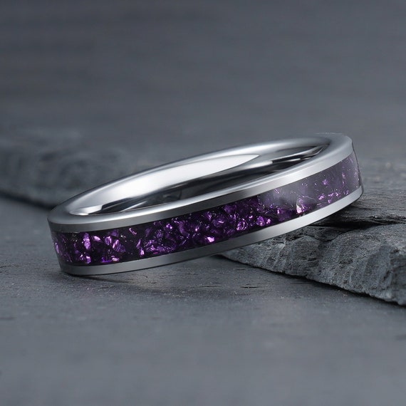 Purple Line Promise Rings Rare Wedding Rings Mens
