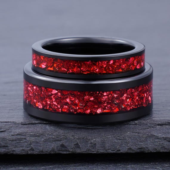 Smart Rings For Men Tungsten Wedding Band, Black Wedding Ring