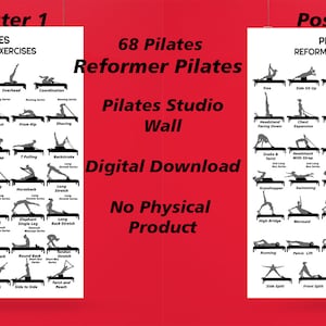 Póster de Pilates Reformer 68 Pilates Move - Estudio de Pilates en casa imprimible - Descarga inmediata lista para imprimir - Póster único de Pilates Reformer