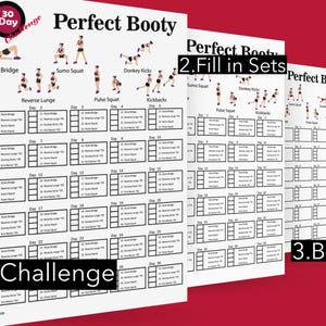 Perfect Booty Workout Planner: Personalized Fitness Plans for All Levels - Challenge 30 day - Glutes challenge - Bikini booty workouts