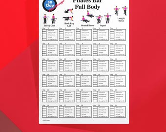Pilates Bar Workout Planner: Personalized Fitness Plans for All Levels - Challenge 30 day - Pilates challenge - Challenge fitness
