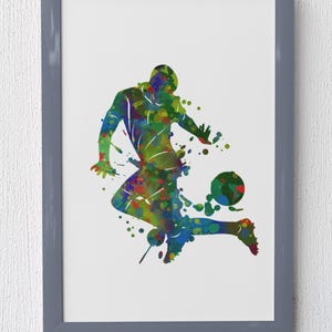 Soccer player print , Soccer printable art, Soccer posters, Sport art, teen room, soccer player gift football poster - Digital watercolor