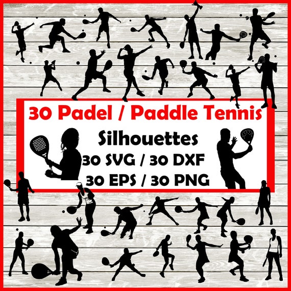 Padel Silhouette Pack - 30 paddle tennis player Designs Digital Download  Png , SVG , DXF , EPS.  Padel tennis , padel player , padel women