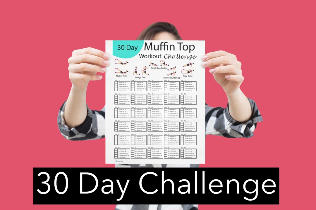 30 Day Muffin Top Workout Challenge Belly Workout Digital Flat Abs ...