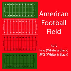 American Football Field SVG Vector Graphic | Digital Download | Gridiron Football Field PNG, American Football Field Layout Jpg, Png & Svg