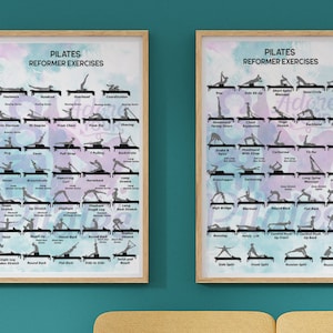 Pilates Poster 68 Move Reformer -Colorful Pilates studio printable -Download immediate ready to print- Unique Pilates Reformer color decor
