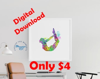 Pilates studio Decor - Pilates pose paint wall art - Home Pilates studio printable -Download immediate ready to print - Unique Pilates decor