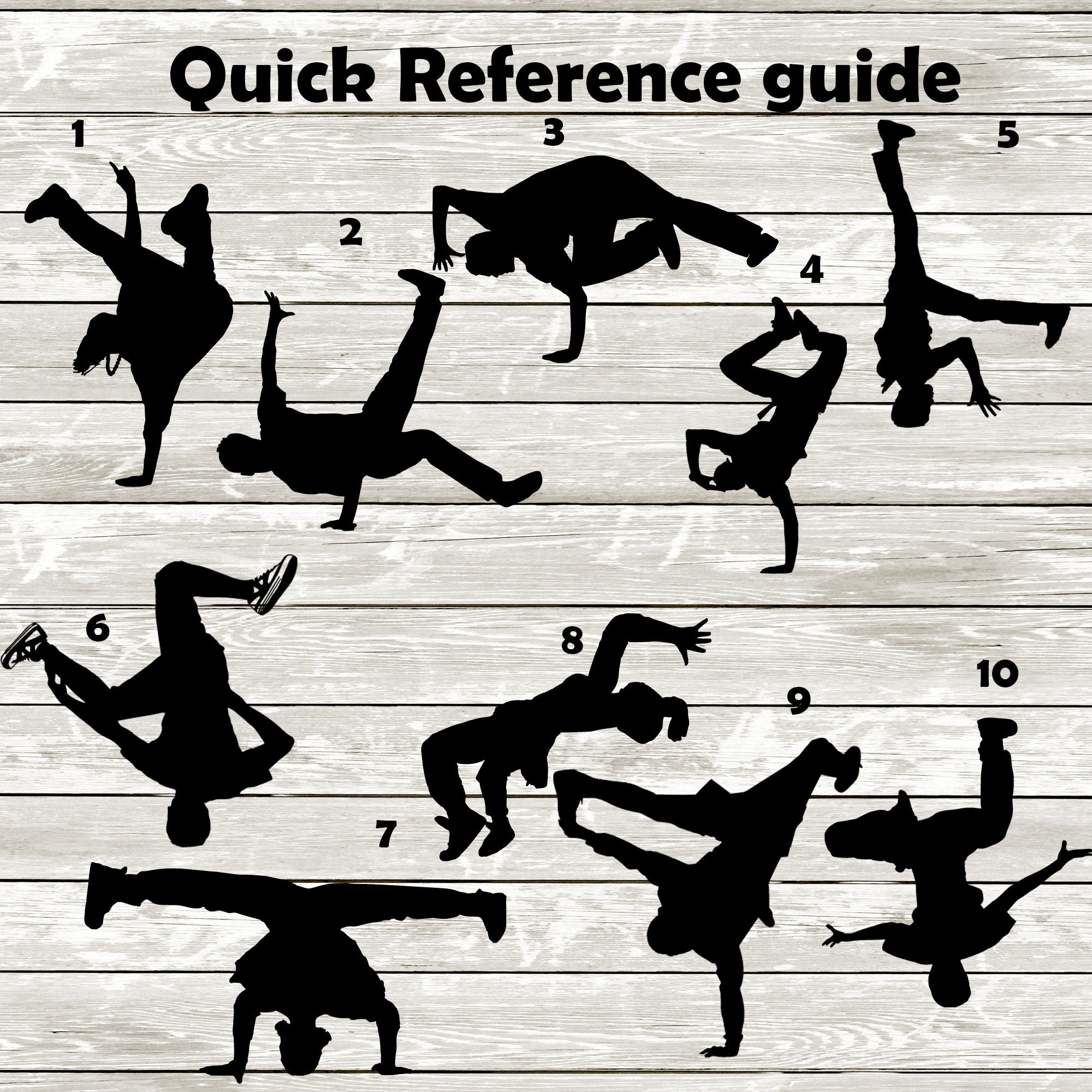 Breakdance Silhouette Pack - 20 Designs | Digital Download | 20 Png ...