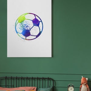 Soccer ball print , Soccer printable art, Soccer posters, Sport art, teen room, soccer player gift football poster - Digital Download