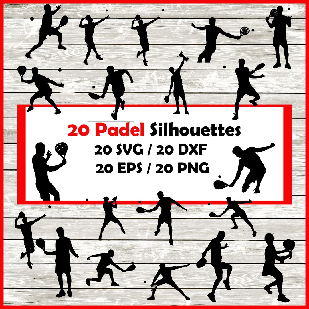 Padel Silhouette Pack - 20 Paddle Tennis Player Designs Digital ...