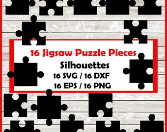 Puzzle Form Pack - 16 Designs | Digitaler Download | 16 Png, SVG, DXF & EPS Schnittdatei sofort download