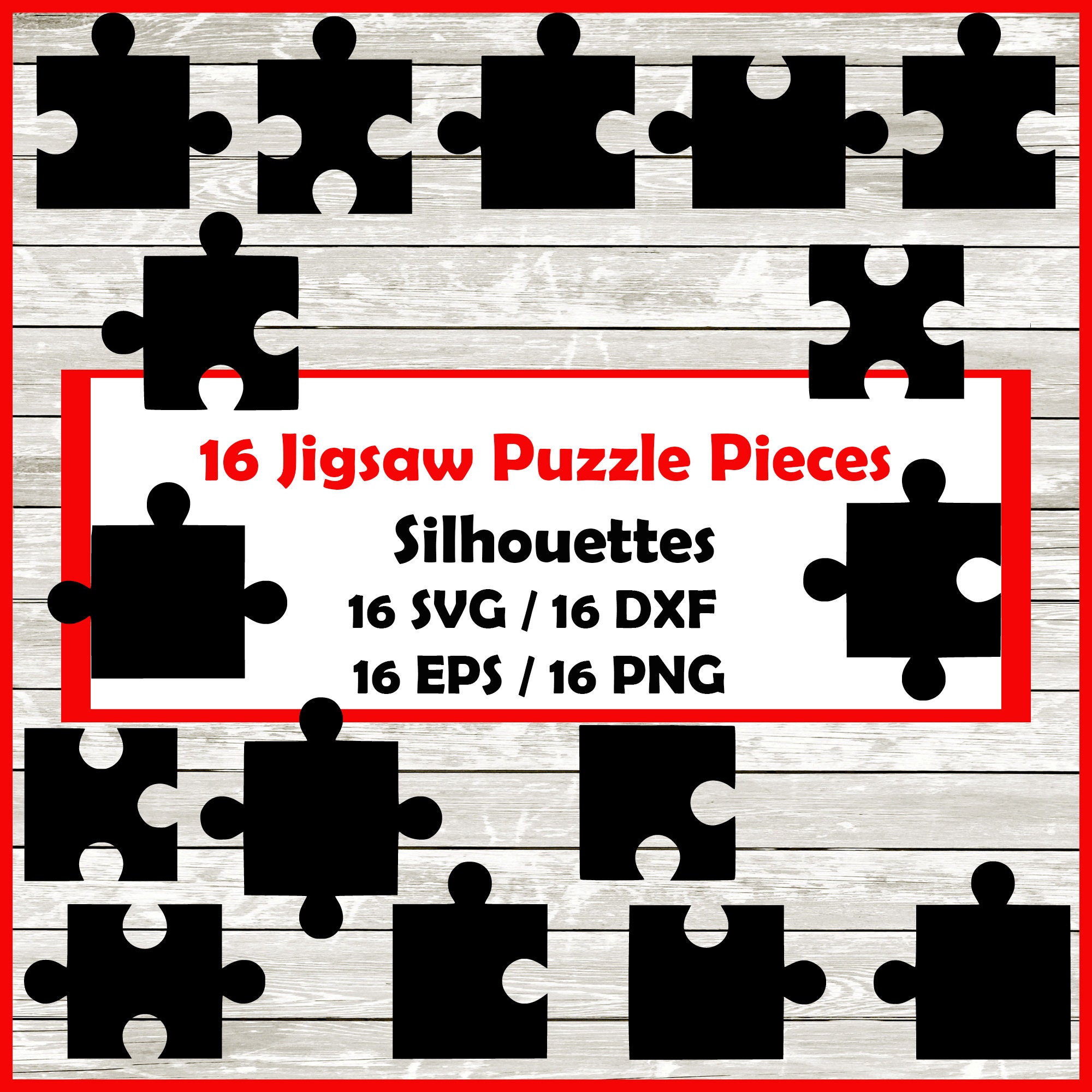 Puzzle Form Pack - 16 Designs | Digitaler Download | 16 Png, SVG, DXF \u0026 EPS  Schnittdatei sofort download - Etsy Schweiz, image size:2000x2000