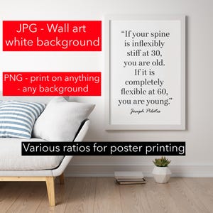 Pilates Print, Pilates Quote, Pilates Art, Pilates Gift, Motivational Poster, Joseph Pilates, Pilates Studio ,  Minimalist Print , JPG & PNG