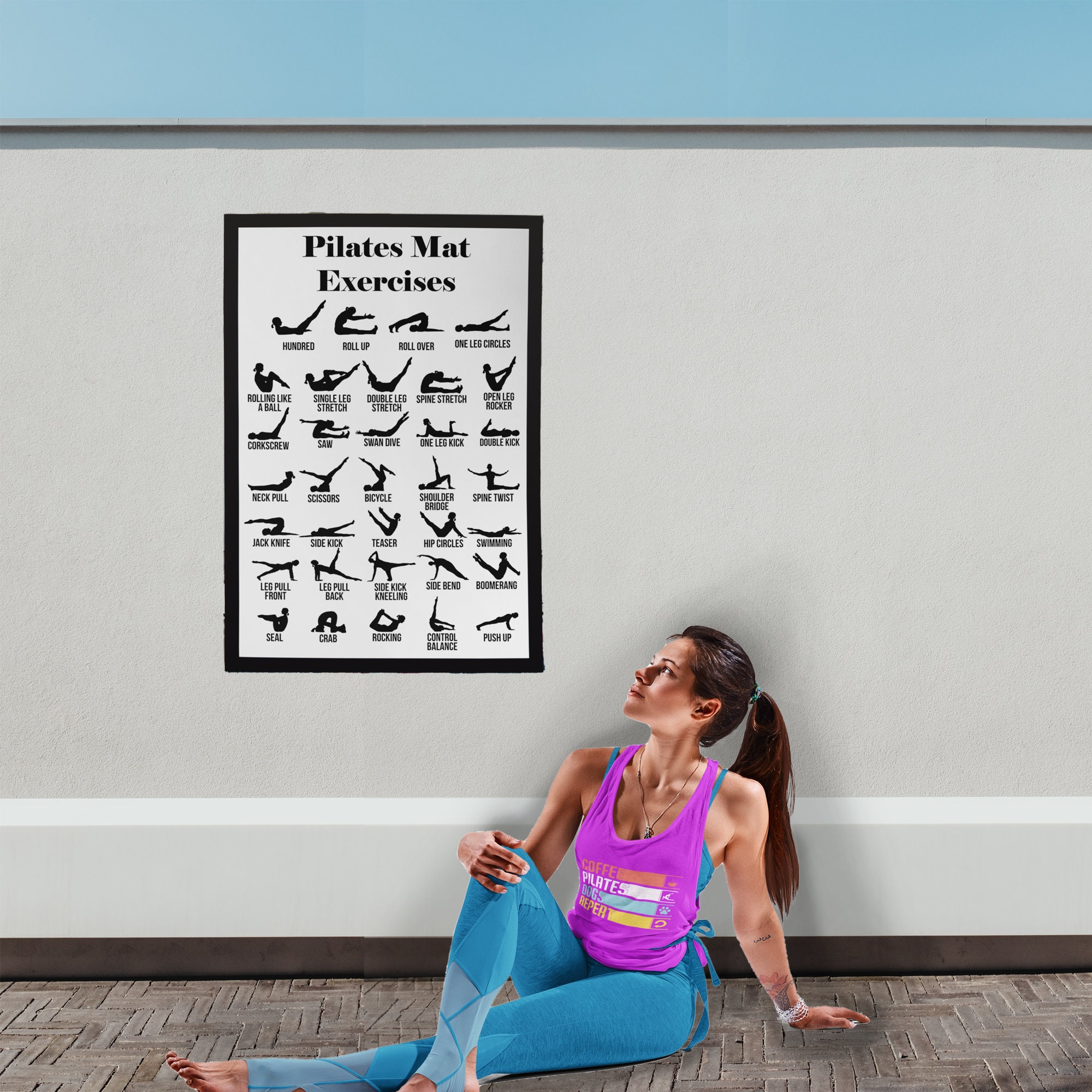 Pilates Decor, Pilates Wall Decal, Pilates Vinyl Decal, EVERYDAY