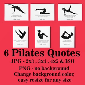 PILATES POSTER - Set of 6 Pilates Poster - Pilates Art Print - Pilates Studio Decor - Pilates Inspiration - Pilates Wall Decor Pilates Gift