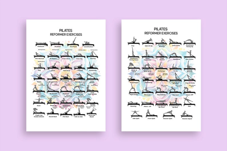 Pilatesposter 68 Move Reformer - Färgglad Lotus Pilatesstudio utskrivbar - Ladda ner direkt, klar för utskrift - Unik Pilates Reformer-dekor bild 3