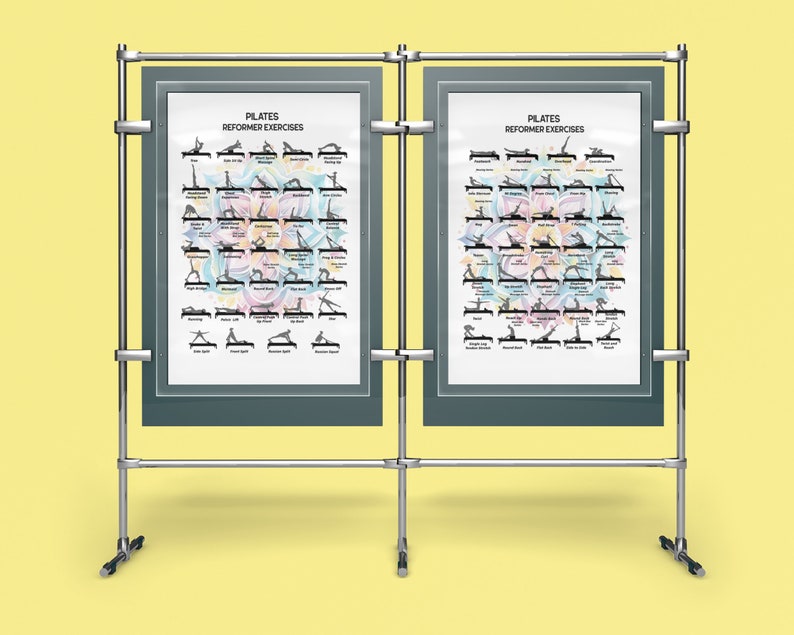 Pilatesposter 68 Move Reformer - Färgglad Lotus Pilatesstudio utskrivbar - Ladda ner direkt, klar för utskrift - Unik Pilates Reformer-dekor bild 2