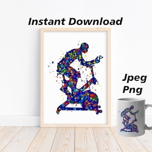 Spinning bike print , Spinning printable art, Spinning posters, Spinning Studio Decor , home gym wall art- Digital Download