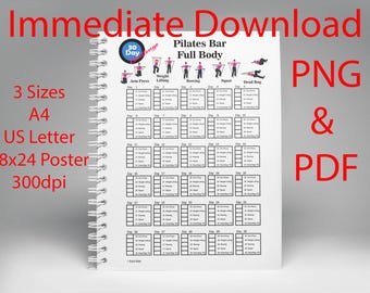 Pilates Bar Workout Planner: Personalized Fitness Plans for All Levels - Challenge 30 day - Pilates challenge - Improve Flexibility