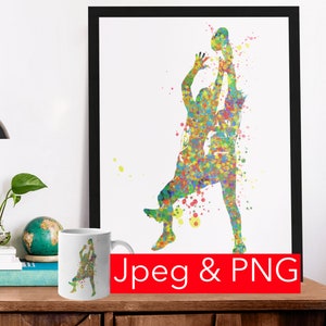 AFL players print , printable art posters, Sport art, teen room, Australian Football League player gift AFL poster jump - Digital Download