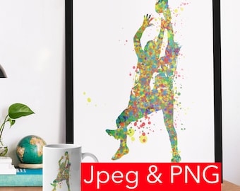 AFL Spieler Poster, druckbare Kunst Poster, Sport, Jugendzimmer, Australian Football League Spieler Geschenk AFL Plakat Sprung - Digital Download