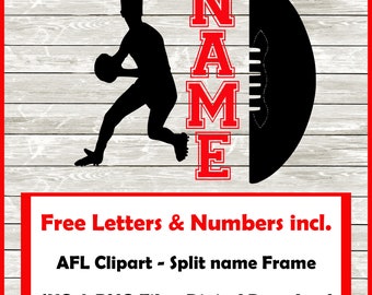Australian Football League - AFL Clipart: Black Split Name Frame Ball ...